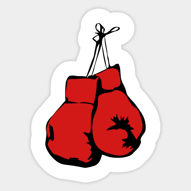 Red Hanging Boxing Gloves Boxing Sticker TeePublic